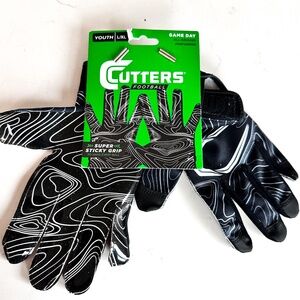 NEW Cutters Football Super Sticky Grip Game Day Receiver Gloves Size Youth L/XL